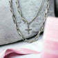 Silver Double Layered Cross Chain Necklace