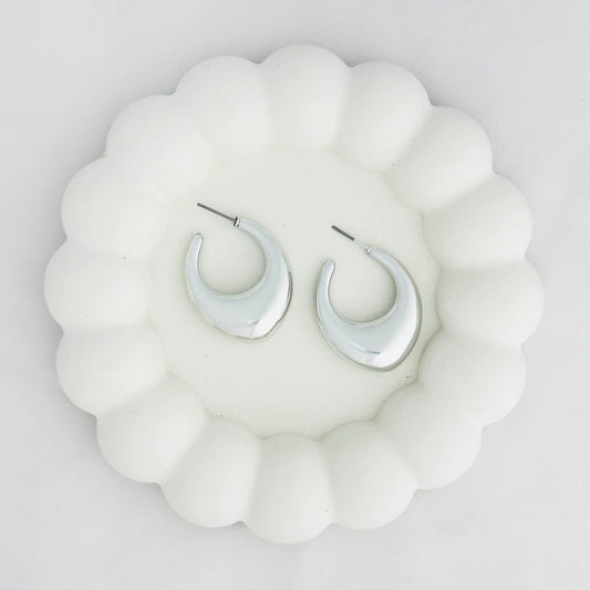 Silver Half Hoop Earrings