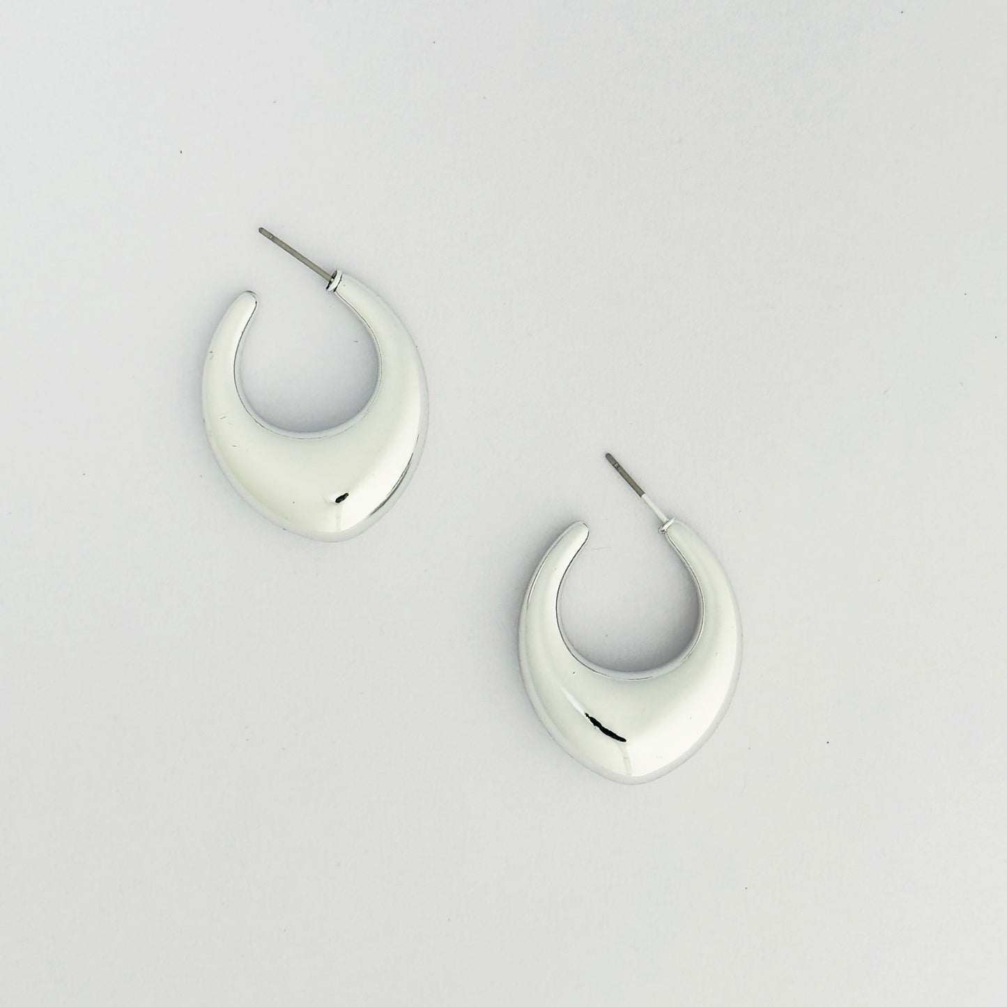 Silver Half Hoop Earrings