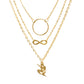 Triple Charms Statement Chains Necklace