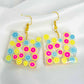 Mix Melon Square Resin Earrings