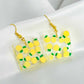 Pineapple Square Resin Earrings