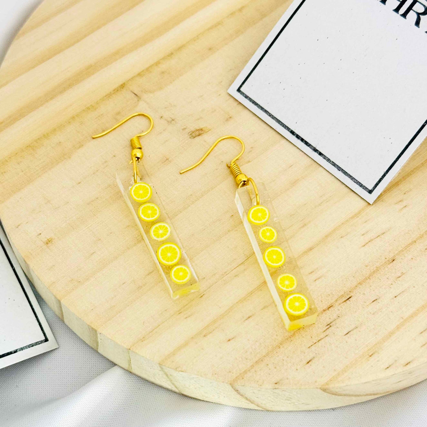 Straight Melon Resin Earings