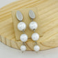 Triple Pearl Long Earrings