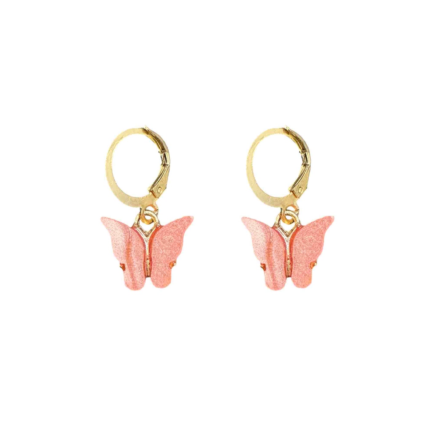 Watermelon Pink Butterfly Earrings