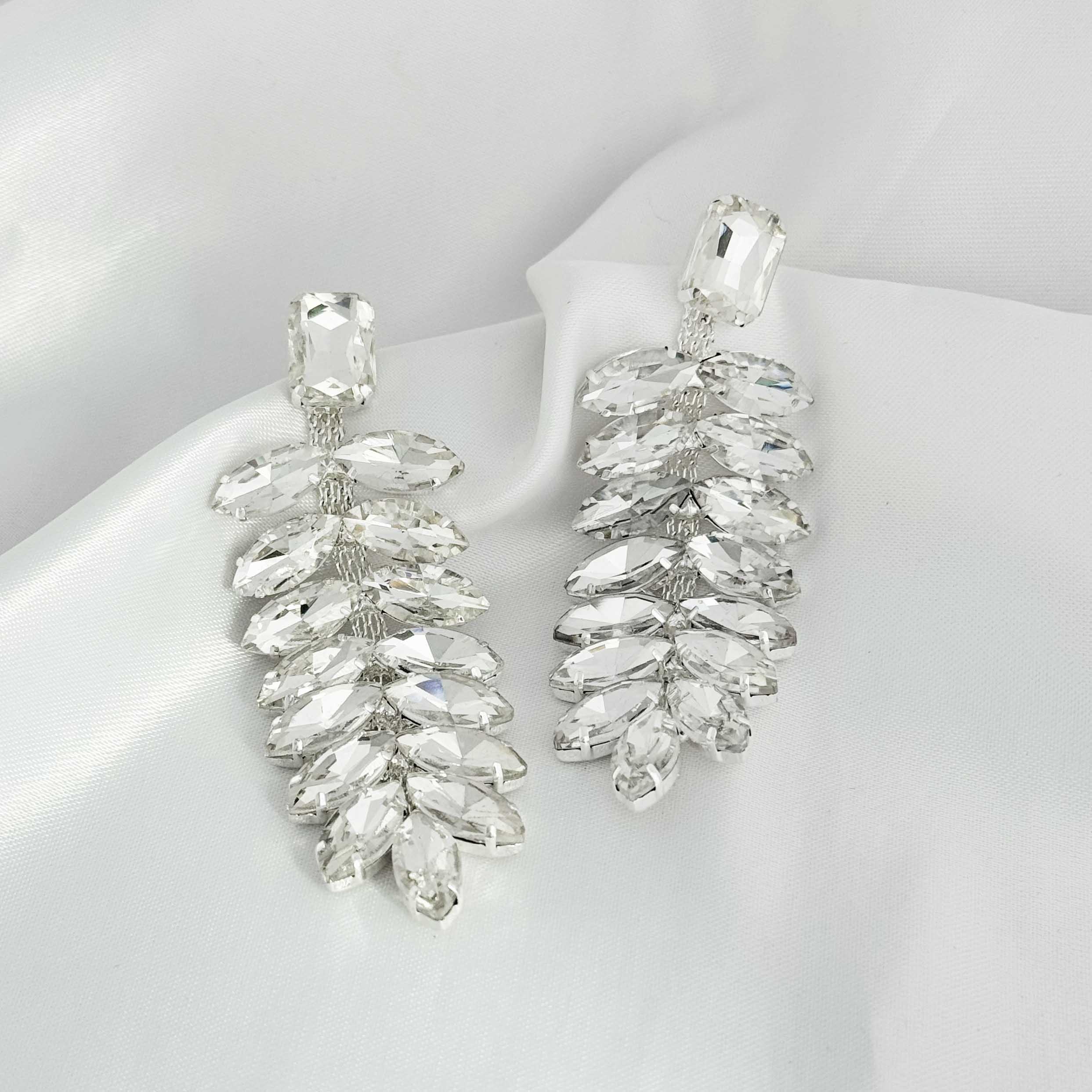 Silver Diamond Drop Earrings outlet