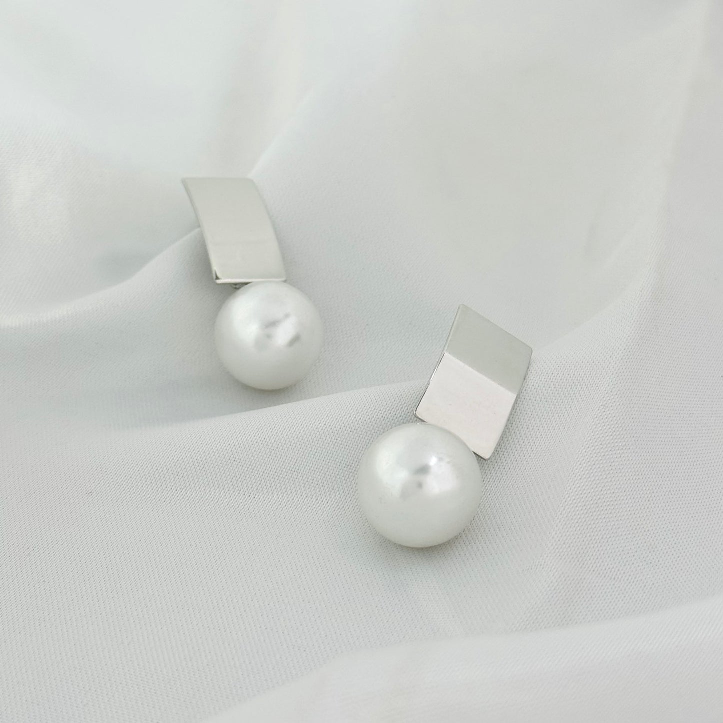 White Pearl Earrings