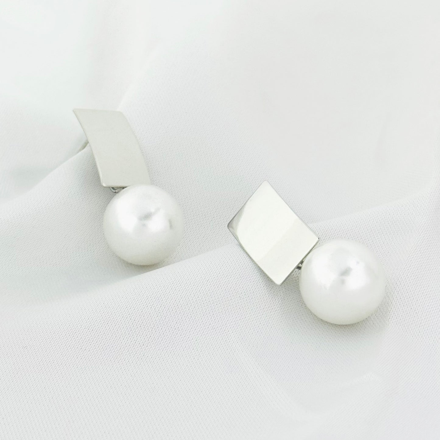 White Pearl Earrings