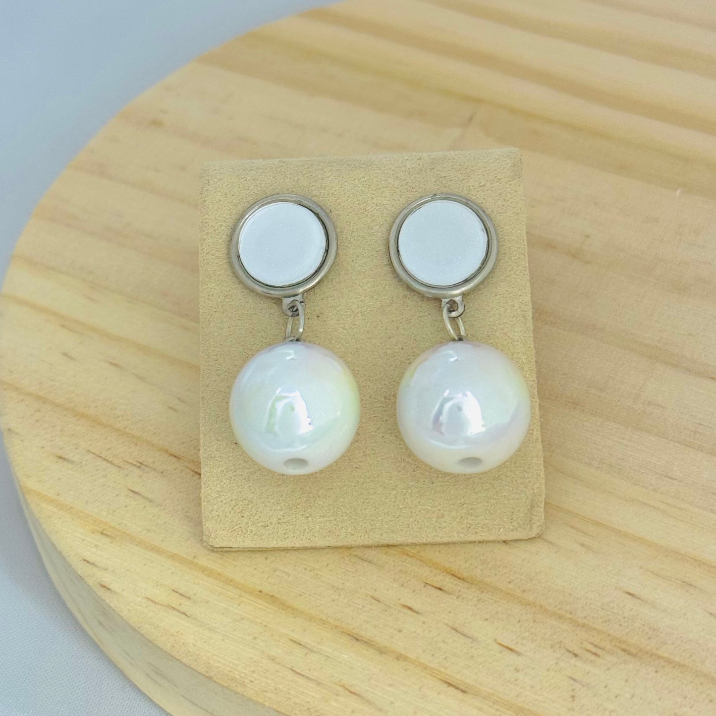 White Pearl Earrings