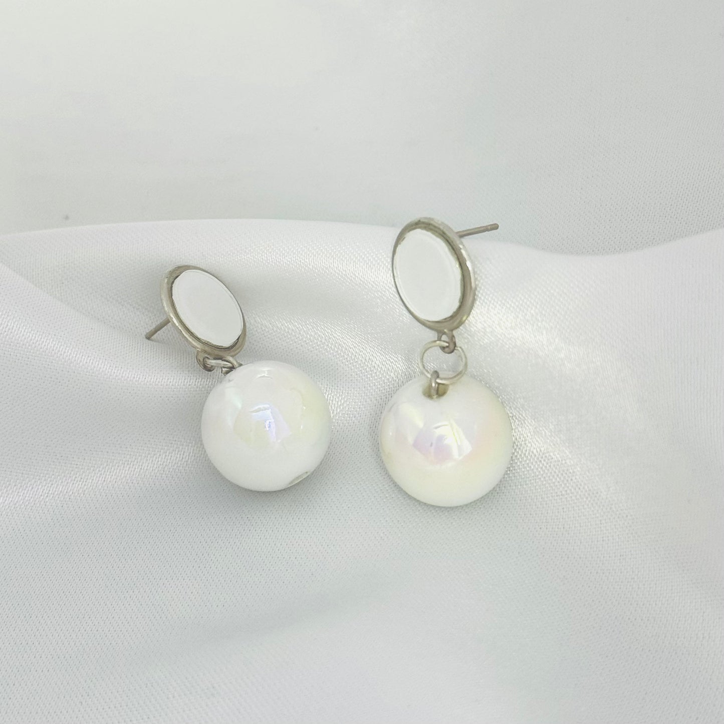 White Pearl Earrings