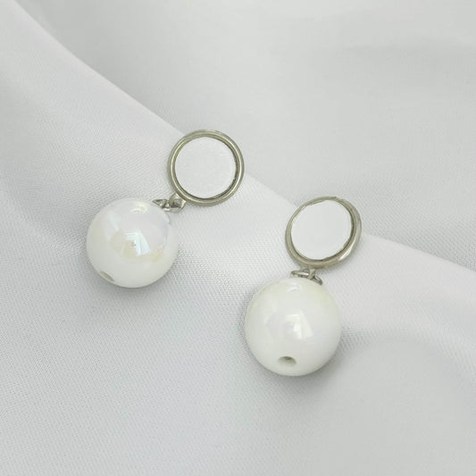 White Pearl Earrings