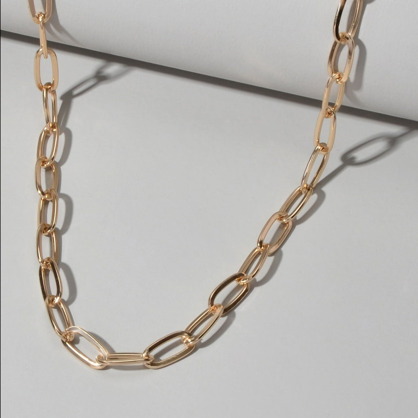 Single Rose Gold Layered Chain Necklace