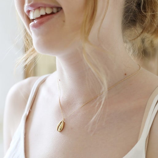 Shell Single Rose Layered Chain Necklace