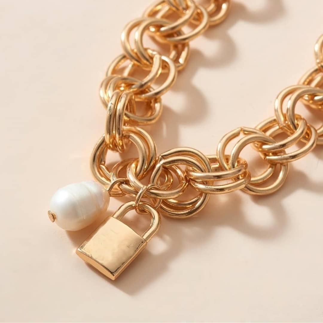 Rose Gold Bracelet - Broad Bracelet in Rose Gold Polish and White Stones -  Sabah Stone Bangle Bracelet by Blingvine