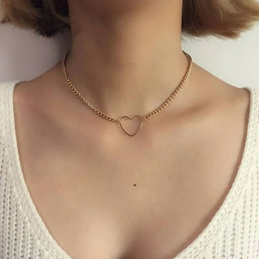 Single Heart Layered Chain Necklace