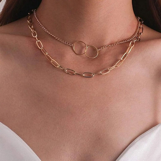 Double Layered Chain Neckale