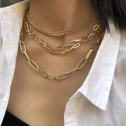 Five Multi Layered Chains Necklace
