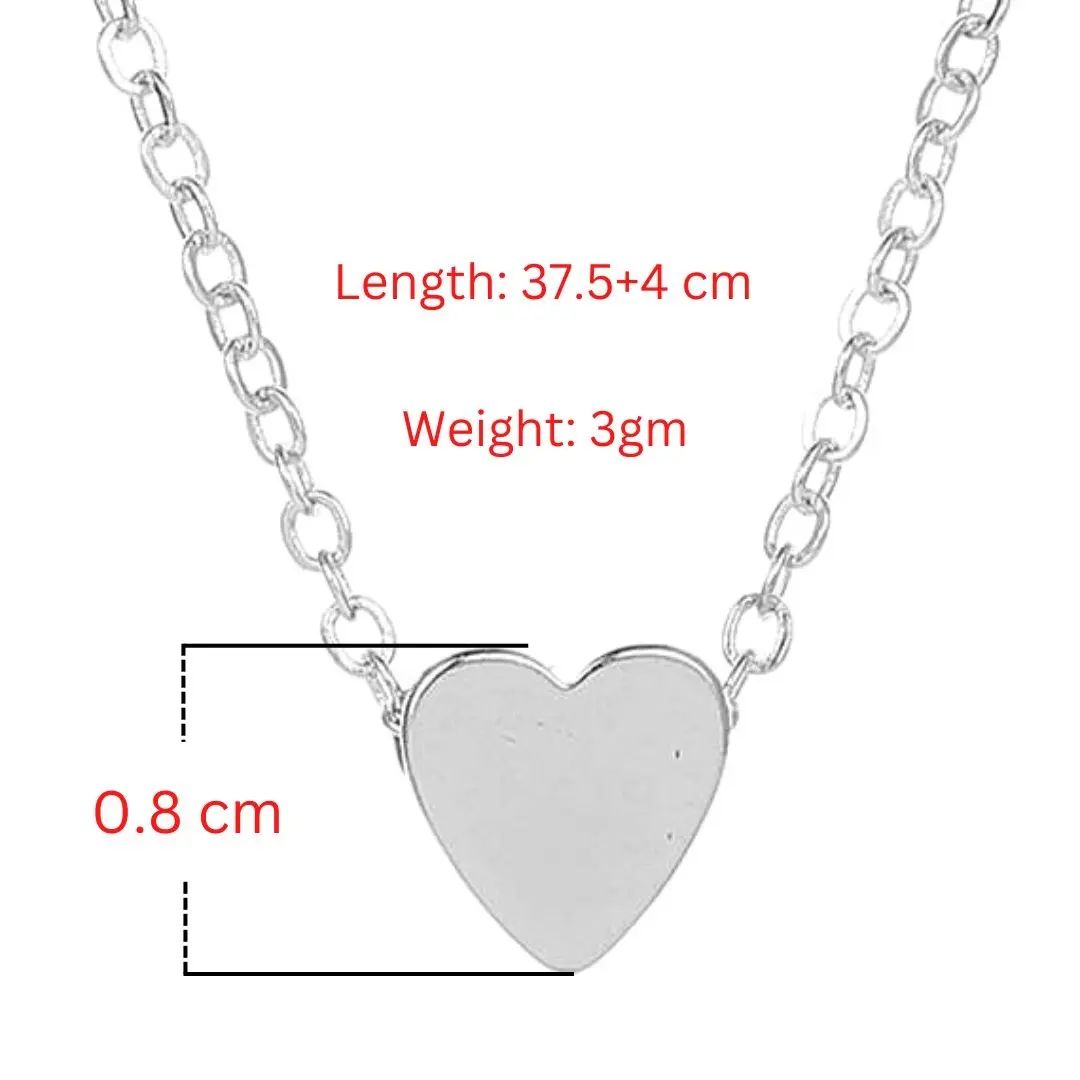 Small Heart Silver Layered Chain Necklace – Fahrya