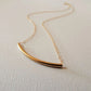 Single Curve Bar Rose Gold Layered Chain Necklace