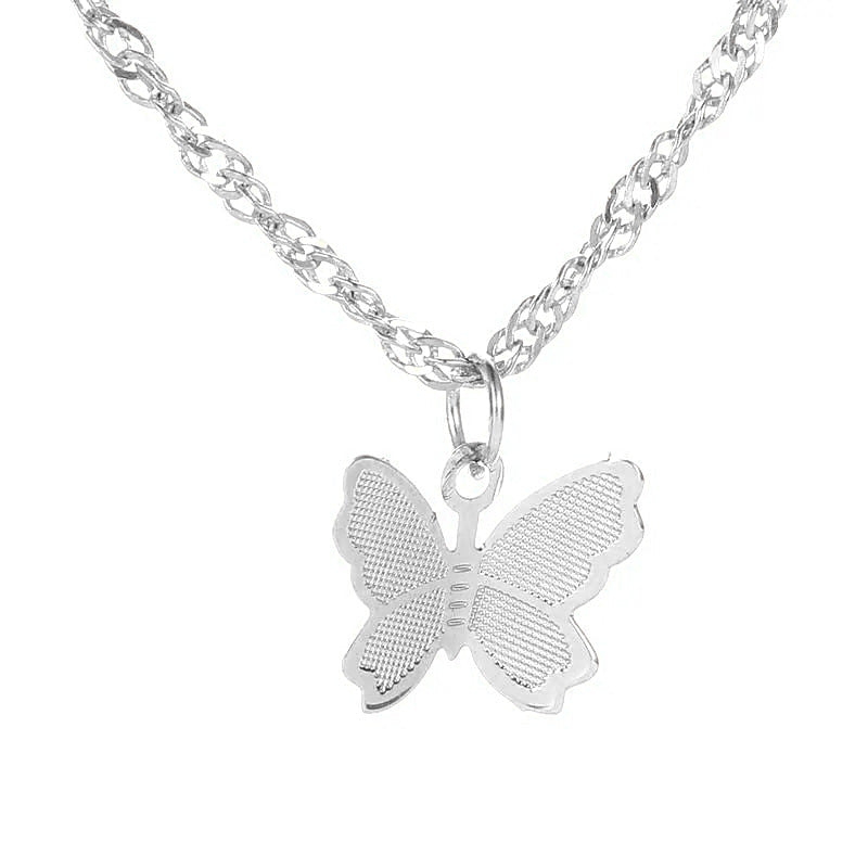 Single Butterfly Layered Chain Necklace