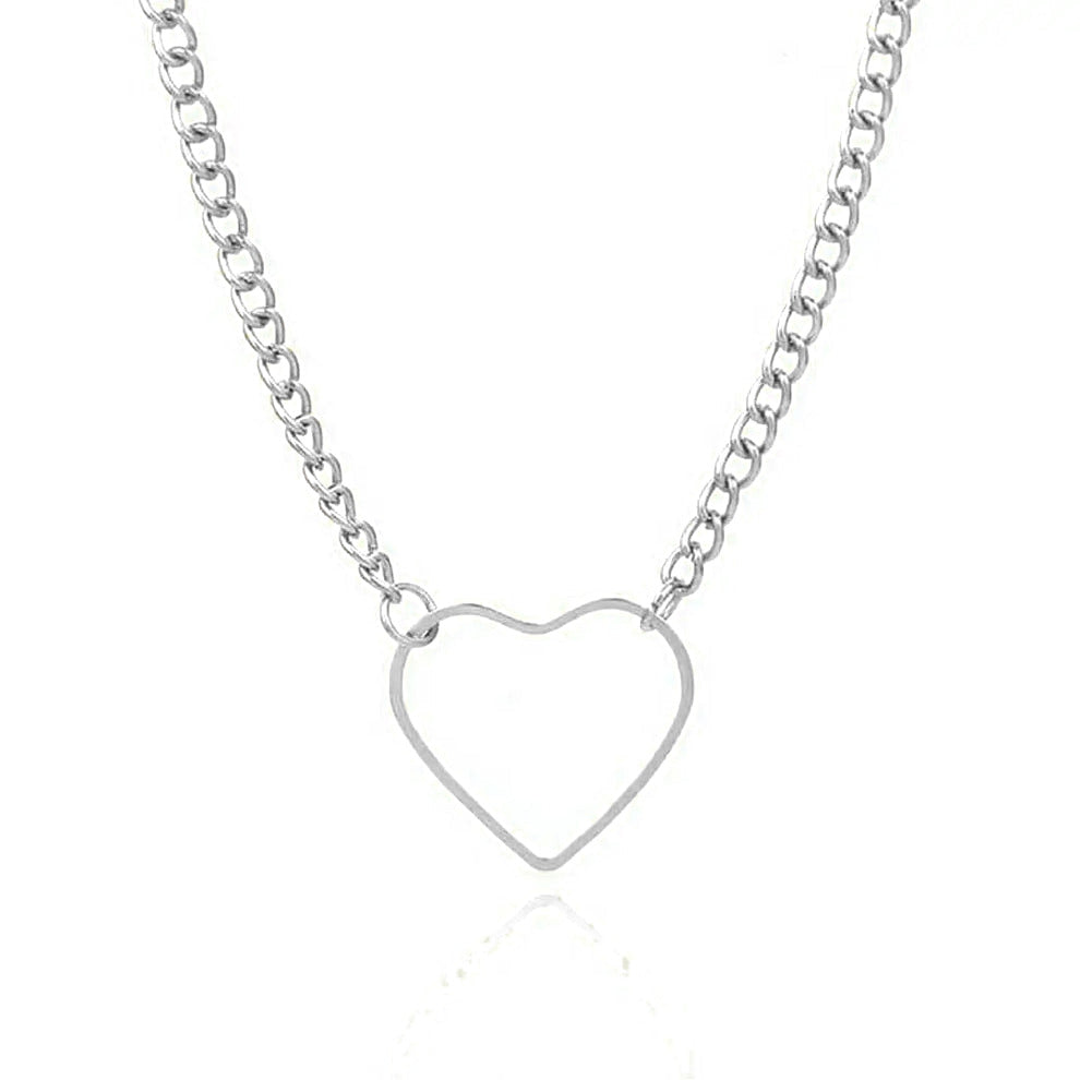 Single Heart Layered Chain Necklace